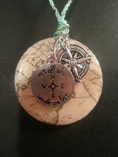 Wandering Compass Washer Necklace