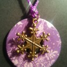Snowflake Washer Necklace in Purple