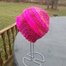 Messy Bun Hat in Pink/Orange