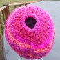 Messy Bun Hat in Pink/Orange