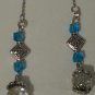 Blue Cube Crystal Threader Earrings