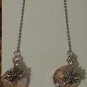 Pink Crystal Flower Threader Earrings