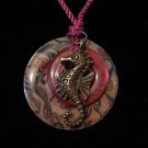 Bronze Seahorse Washer Necklace