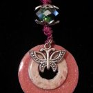 Pink Butterfly Washer Necklace Pink Butterfly Washer Necklace
