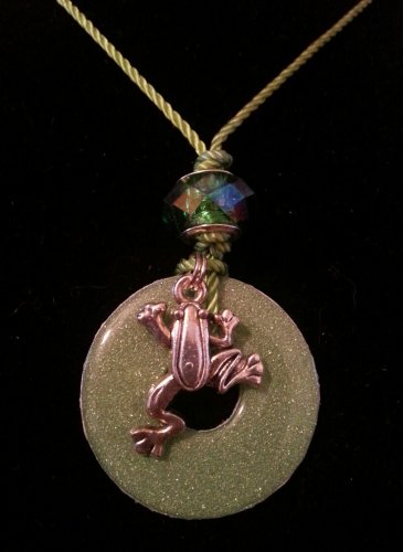 Frog Sparkles Washer Necklace