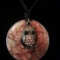 Purple Swirl Owl Washer Necklace