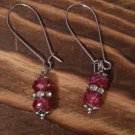 Fuschia Crackle Earrings