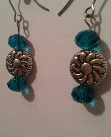 Blue Medallion Earrings