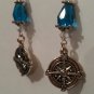 Teal Compass Earrings