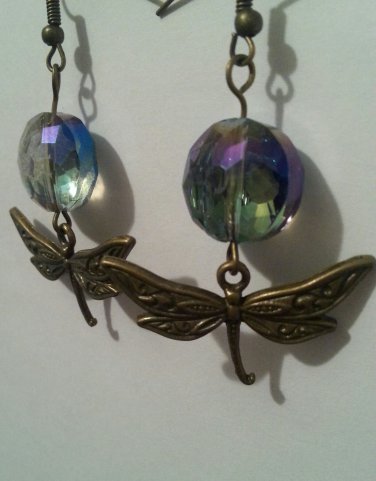 Iridescent Dragonfly Earrings