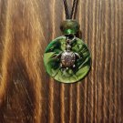 Green Turtle Washer Necklace