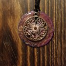 Pink Flower Washer Necklace