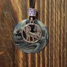 Midnight Wolf Washer Necklace