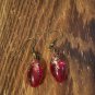 Gold Flecked Ruby Earrings