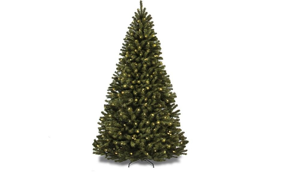 7.5FT Pre-Lit Spruce Hinged Artificial Christmas Tree/UL 588 Certified