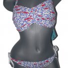 NWT LETARTE L D Cup Coral reef bikini swimsuit twist bandeau tie 2 pc fish $196