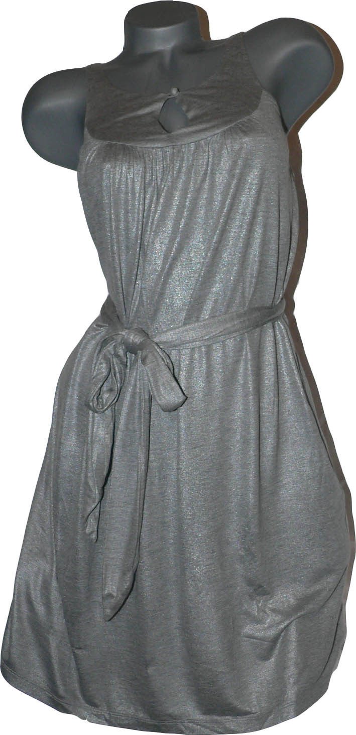 NEW SUSANA MONACO high-end designer slinky shimmery dress silver