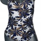 NWT BADGLEY MISCHKA ruched swimsuit crystals $290 4 S XS tank maillot designer