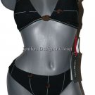 NWT GIDEON OBERSON halter bikini swimsuit swirls 8 black 2PC Israel NWT GIDEON OBERSON halter bikini swimsuit swirls 8 black 2PC Israel
