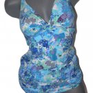 NWT GOTTEX swimsuit ruched 8 halter tankini multi-color skirted front bottom 2pc