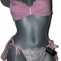 NWT NICOLE MILLER Bra & boy Panty set leopard 34B + Small HOT pink mesh