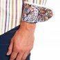 NWT ROBERT GRAHAM XL shirt multi-color striped with paisley cuffs designer