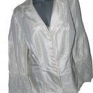 NWT KAY UNGER 16 silk blouse lace bell sleeves ivory formal evening plus $380