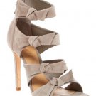 New SCHUTZ 10 caged heels sandals shoes suede stilettos zipper side bows leather