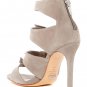 New SCHUTZ 10 caged heels sandals shoes suede stilettos zipper side bows leather