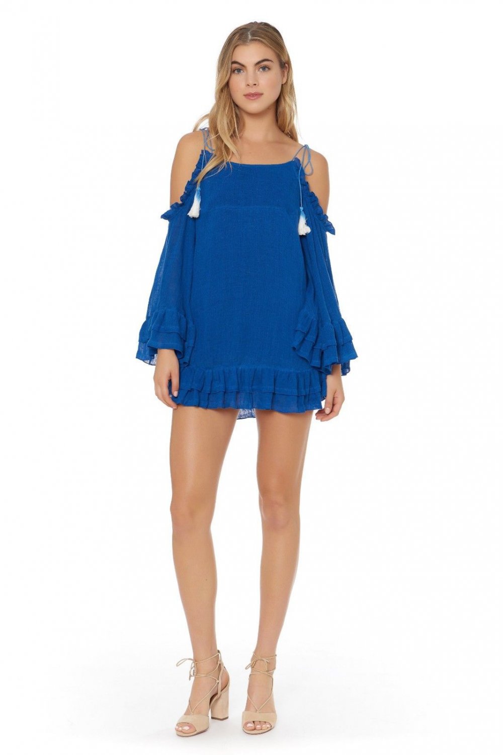 NWT RED CARTER Large cold shoulder swimsuit beach coverup dress tunic $170 top