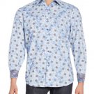NWT ROBERT GRAHAM shirt M blue paisley contrast cuffs designer $248 classic fit NWT ROBERT GRAHAM shirt M blue paisley contrast cuffs designer $248 classic fit