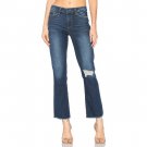 NWT PAIGE denim jeans 29 Jacqueline Straight crop Domino destructed raw hem