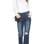 NWT PAIGE denim jeans 29 Jacqueline Straight crop Domino destructed raw hem