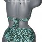 NWT NANETTE LEPORE XS multi-color swimsuit bikini halter tropical green aqua