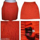 New SHARON KAYE bright orange sweater knit skirt S straight pencil