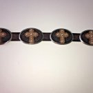 NEw TONY LAMA silver brown leather belt 30 unisex western cross heavy cowboy NEw TONY LAMA silver brown leather belt 30 unisex western cross heavy cowboy
