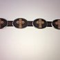 NEw TONY LAMA silver brown leather belt 30 unisex western cross heavy cowboy