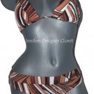 NWT TRINA TURK designer bikini swimsuit brown 8 makes a tan pop! triangle slide NWT TRINA TURK designer bikini swimsuit brown 8 makes a tan pop! triangle slide