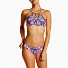 NWT RED CARTER South Beach L designer swimsuit bikini rose $177 hi-neck strappy