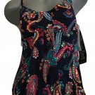NWT MIRACLESUIT 6 tankini top blouson swimsuit multi paisley loose fit