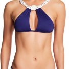 NWT ISABELLA ROSE M low tide bikini swimsuit 2 PC macrame crochet belted blue