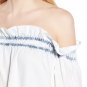 NWT DL 1961 M Off-The-Shoulder Top shirt bleached ruffled tencel denim look