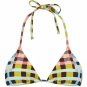 NWT MARA HOFFMAN XL plaid bikini top triangle slide mustard $115 separate halter