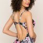 NWT YUMI KIM L XL siren floral swimsuit formed molded cups strappy sides black