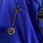NWT MOEVA London L US-8 swimsuit royal blue formed cups gold chains underwire