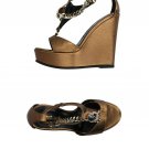 New JUST CAVALLI 37 7 heels platforms sandals shoes metallic bronze chain $450 New JUST CAVALLI 37 7 heels platforms sandals shoes metallic bronze chain $450