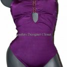 New TRINA TURK strapless XS bandeau swimsuit designer purple one piece