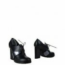 New JIL SANDER 37 platforms lace up oxfords heels shoes leather black career