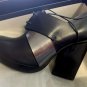 New JIL SANDER 37 platforms lace up oxfords heels shoes leather black career