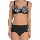 NWT BETH RICHARDS XS 0 2 bikini swimsuit black gray underwire w/ carry bag NWT BETH RICHARDS XS 0 2 bikini swimsuit black gray underwire w/ carry bag